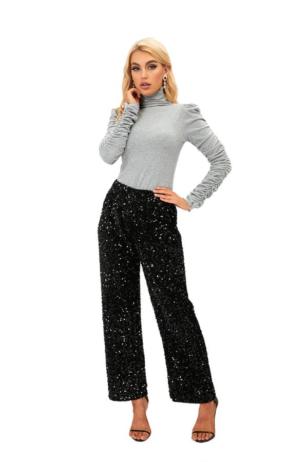 Black seq flare pants